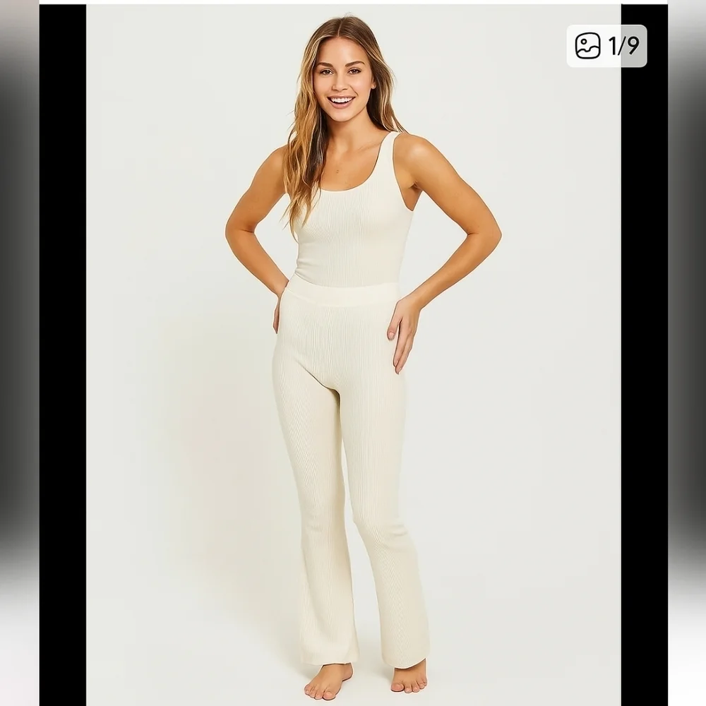 Aerie Womens Cream Corduroy Pull On Pants M